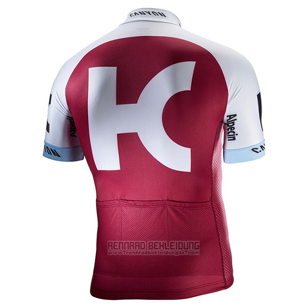 2017 Fahrradbekleidung Katusha Alpecin Rot und Wei Trikot Kurzarm und Tragerhose